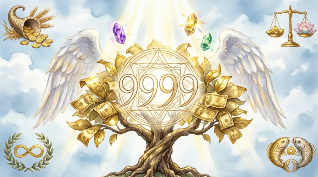 9999 angel number meaning money