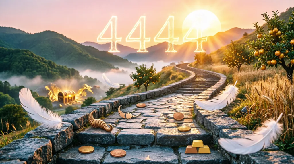 4444 angel number meaning money